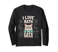 Bonito diseño de I Love Math and Cats Manga Larga
