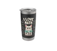 Bonito diseño de I Love Math And Cats Vaso térmico de acero inoxidable de doble pared