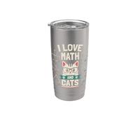 Bonito diseño de I Love Math And Cats Vaso térmico de acero inoxidable de doble pared