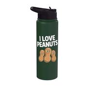 Bonito diseño de «I Love Peanuts» para los amantes de los aperitivos Stainless Steel Insulated Water Bottle