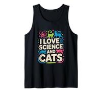 Bonito diseño de I Love Science and Cats Camiseta sin Mangas