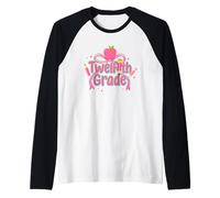 Bonito diseño de lápiz Apple de duodécimo grado Camiseta Manga Raglan