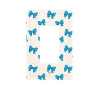 Bonito diseño de lazo azul para interruptor de luz, placa frontal, cubierta de placa frontal, 1 banda, decorador, receptáculo, para decoración del hogar, cocina, habitación, baño