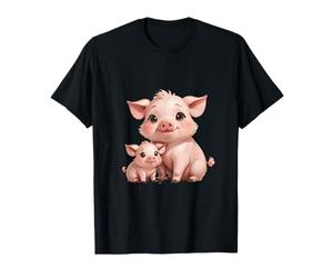 Bonito diseño de mamá cerdita y Cerdito bebé Camiseta