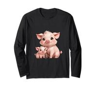 Bonito diseño de mamá cerdita y Cerdito bebé Manga Larga