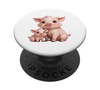 Bonito diseño de mamá cerdita y Cerdito bebé PopSockets PopGrip Adhesivo