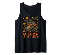 Bonito diseño de Mapache Autumn Is My Joy Camiseta sin Mangas