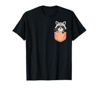 Bonito diseño de Mapache Que mira de Bolsillo para Amantes de los Animales Camiseta
