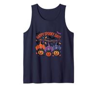 Bonito diseño de murciélagos para Halloween con diseño festivo de Happy Spooky Day Camiseta sin Mangas