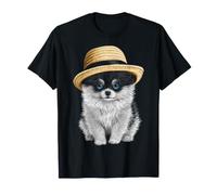 Bonito diseño de Ojos Azules de Perro Pomerania Camiseta