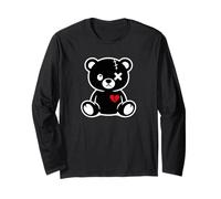 Bonito diseño de Oso de Peluche Negro Roto Manga Larga