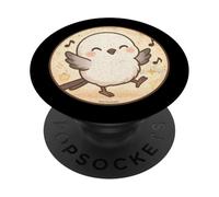 Bonito diseño de pájaro Shima Enaga Japanese Snow Fairy PopSockets PopGrip Adhesivo