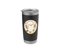 Bonito diseño de pájaro Shima Enaga "Japanese Snow Fairy" Vaso térmico de acero inoxidable de doble pared