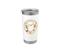 Bonito diseño de pájaro Shima Enaga "Japanese Snow Fairy" Vaso térmico de acero inoxidable de doble pared