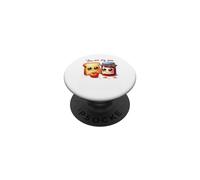 Bonito diseño de Pareja Dulce de Manzana de Mermelada de Tostada PopSockets PopGrip Adhesivo