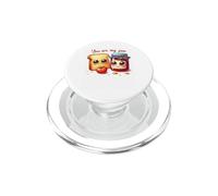 Bonito diseño de Pareja Dulce de Manzana de Mermelada de Tostada PopSockets PopGrip para MagSafe