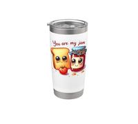 Bonito diseño de pareja dulce de manzana de mermelada de tostada Vaso térmico de acero inoxidable de doble pared