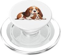Bonito diseño de Perro Beagle y Cachorro para Amantes de Las Mascotas PopSockets PopGrip para MagSafe