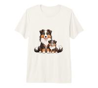 Bonito diseño de Perro Pastor Australiano y Cachorro Camiseta Premium