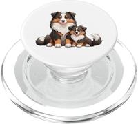 Bonito diseño de Perro Pastor Australiano y Cachorro PopSockets PopGrip para MagSafe
