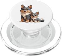 Bonito diseño de Perro Pastor Australiano y Cachorro PopSockets PopGrip para MagSafe