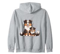Bonito diseño de Perro Pastor Australiano y Cachorro Sudadera con Capucha