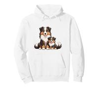 Bonito diseño de Perro Pastor Australiano y Cachorro Sudadera con Capucha