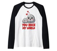 Bonito diseño de Piedra You Rock My World Camiseta Manga Raglan