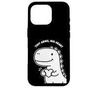 Bonito diseño de San Valentín para niños de Tiny Arms Big Heart Dino Carcasa para iPhone 16 Pro