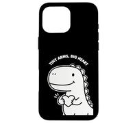 Bonito diseño de San Valentín para niños de Tiny Arms Big Heart Dino Carcasa para iPhone 16 Pro MAX