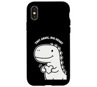 Bonito diseño de San Valentín para niños de Tiny Arms Big Heart Dino Carcasa para iPhone X/XS