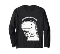 Bonito diseño de San Valentín para niños de Tiny Arms Big Heart Dino Manga Larga