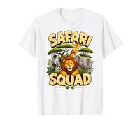Bonito diseño de tripulación de Safari Squad Zoo Jungle Animals Camiseta