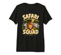 Bonito diseño de tripulación de Safari Squad Zoo Jungle Animals Camiseta Premium