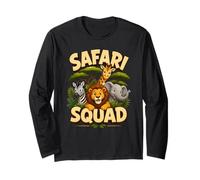 Bonito diseño de tripulación de Safari Squad Zoo Jungle Animals Manga Larga