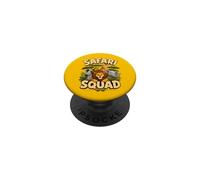 Bonito diseño de tripulación de Safari Squad Zoo Jungle Animals PopSockets PopGrip Adhesivo