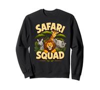 Bonito diseño de tripulación de Safari Squad Zoo Jungle Animals Sudadera