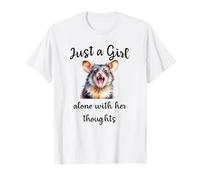 Bonito diseño de zarigüeya, solo una chica sola con sus pensamientos Camiseta