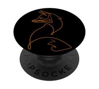 Bonito diseño de Zorro Dibujado a Mano, una línea de Arte Dibujado, Naturaleza PopSockets PopGrip Adhesivo