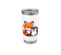 Bonito diseño de zorro y pingüino Vaso térmico de acero inoxidable de doble pared