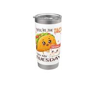 Bonito diseño gastronómico de You're The Taco To My Tuesday Vaso térmico de acero inoxidable de doble pared