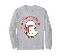Bonito diseño Kawaii Goose Ice Cream Love con la canción «I Scream For You» Manga Larga