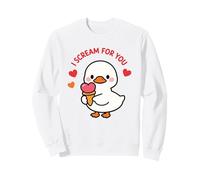Bonito diseño Kawaii Goose Ice Cream Love con la canción «I Scream For You» Sudadera