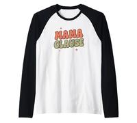 Bonito diseño navideño de mamá cláusula de Estrellas Camiseta Manga Raglan