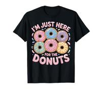 Bonito diseño Pastel con Texto en inglés I'm Just Here for The Donuts Camiseta