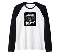Bonito disfraz de bestia para los amantes de los monstruos y desata Camiseta Manga Raglan