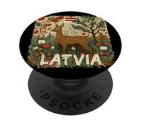 Bonito Disfraz de Bosque de Letonia en Colores letones Amantes PopSockets PopGrip Adhesivo