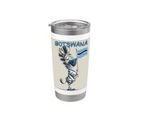 Bonito disfraz de cebra de Botswana para amantes de las banderas Vaso térmico de acero inoxidable de doble pared