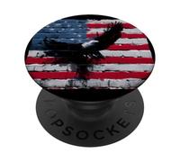 Bonito Disfraz de Colores patrióticos para águila y Amantes simbólicos PopSockets PopGrip Adhesivo