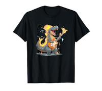Bonito Disfraz de Dinosaurio Rockstar para Llamas y Guitarra eléctrica Camiseta